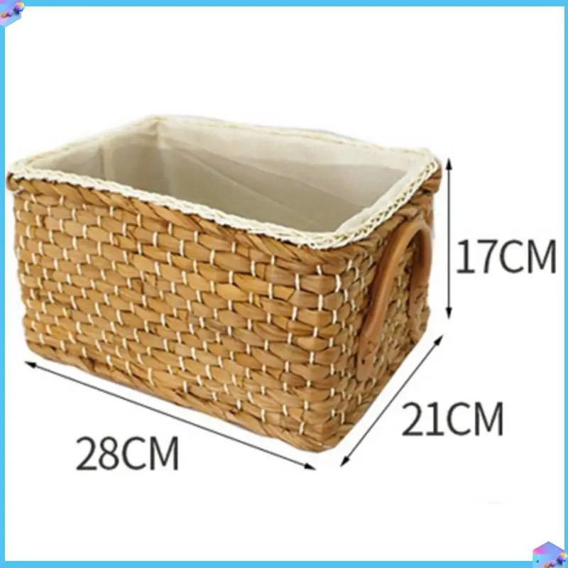 

A43T Manual Woven Storage Basket Handmade Laundry Wicker Baskets Sundries Organizer Clothes Toys Container Decoration