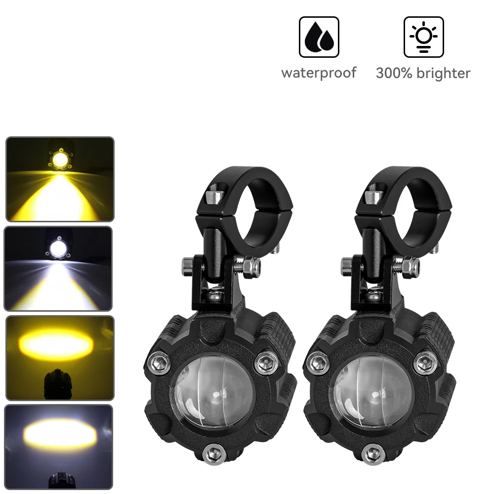 

Auxiliary Led Lights For Motorcycle Headlight 12V Flashing Long Range DRL Additional Spotlights Lamp Lense Fog Lights