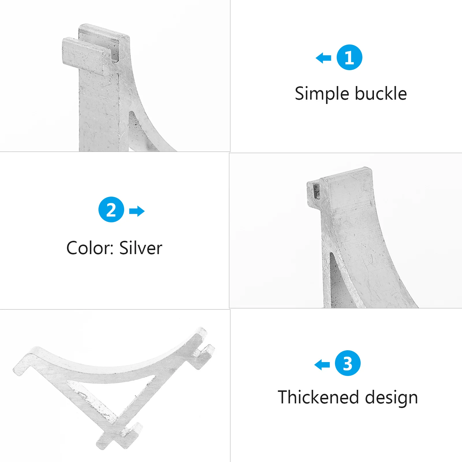 

10pcs Freezer Shelf Clips Aluminum Support Hook For Refrigerator Strong Curved Design Easy Install Clamp Bracket Metal