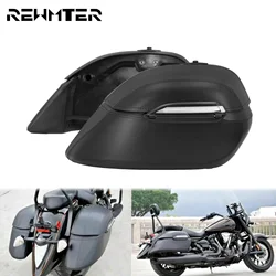 Bolsas duras clásicas universales para motocicleta, alforjas de montaje resistente, estuche de equipaje para Harley Sportster XL Dyna Touring Softail