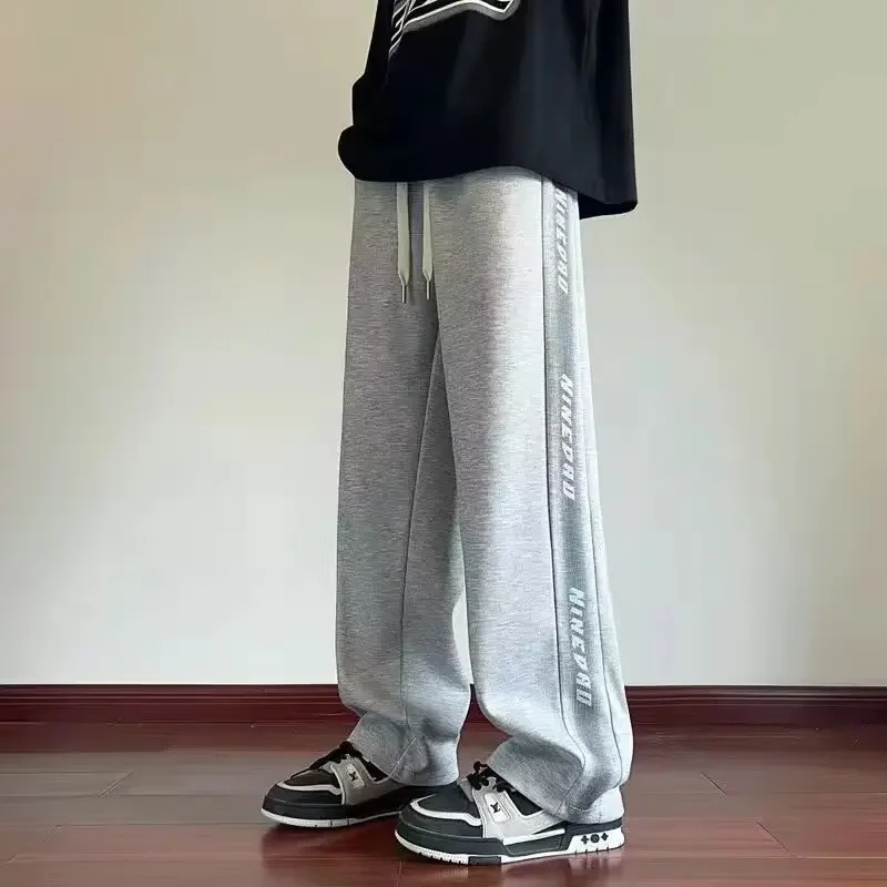 

Men's Pants Summer New Casual Pants Men's Solid Color Loose Straight Wide-Legged Tooling Long Pants Men's Fashion Style