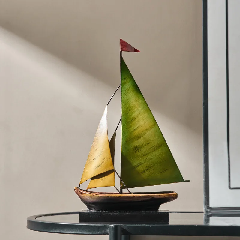 Creative Sailboat Model Ornament, Luxury Decor for Living Room TV Cabinet Bar Office Desk Decoration Home Decoration Accessories - view 3