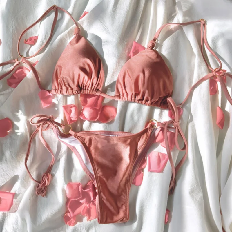 Three Point Swimwear for Women, Split Strap Bikini, European and American Fashion, Popular, Sexy, New, 2023