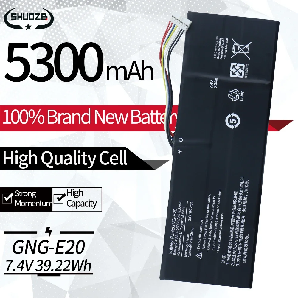 

New GNG-E20 Laptop Battery For GIGABYTE Ultrabook U21MD 2ICP8/72/81 7.4V 39.22Wh 5300mAh Free Tools