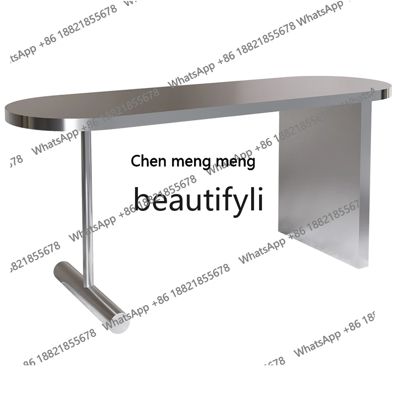 Shoes and bags display table Women's clothing store Stainless steel Nakajima water table, Chen table in the middle
