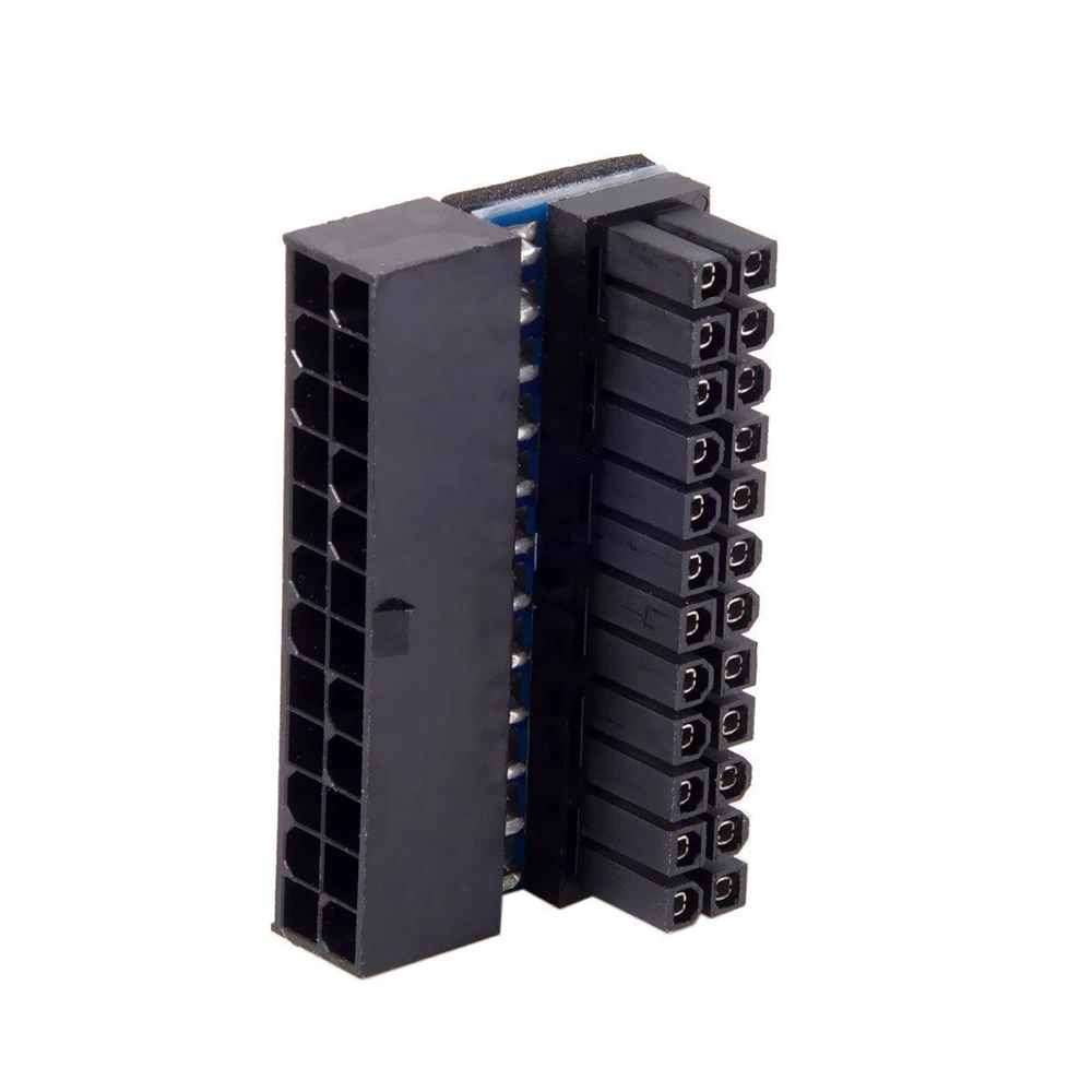 1pc ATX 24 Pin to 90 Degree Power Plug Adapter Mainboard Motherboard for Desktop PC Power Supply Cable Cords Connectors Modular