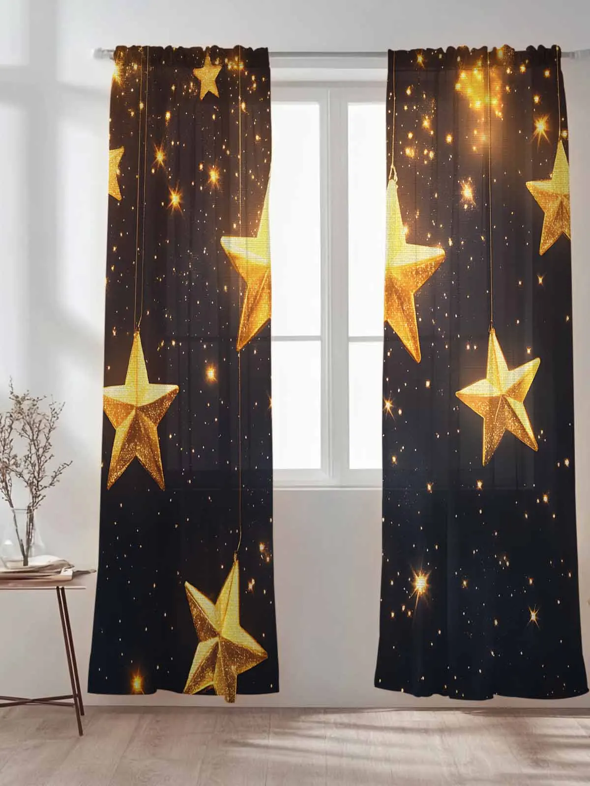 

Dream Gorgeous Starry Sky Sheer Tulle Curtains for Bedroom Living Room Voile Curtain for Children Organza Window Drapes