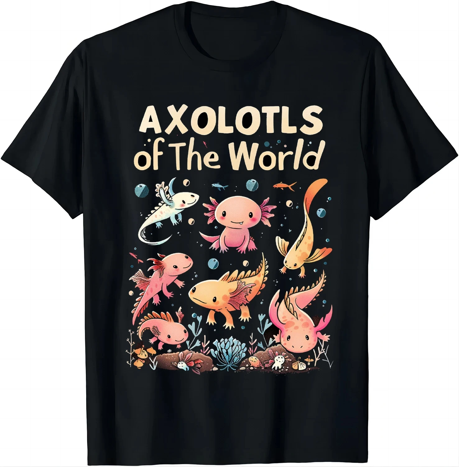 Axolotl Shirt Kawaii Axolotls der Welt Axolotl Tiere T-Shirt ästhetische Frauen Kleidung Grafik T-Shirts Kawaii Kleidung