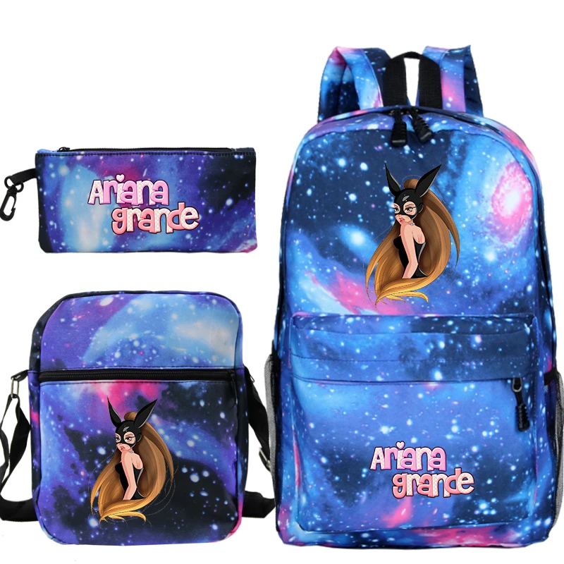 High Quality Ariana Grande Backpack School Backpacks Bookbag Girls Bags 3 Pcs/Set Women Rucksack Mochilas Back To School Gift