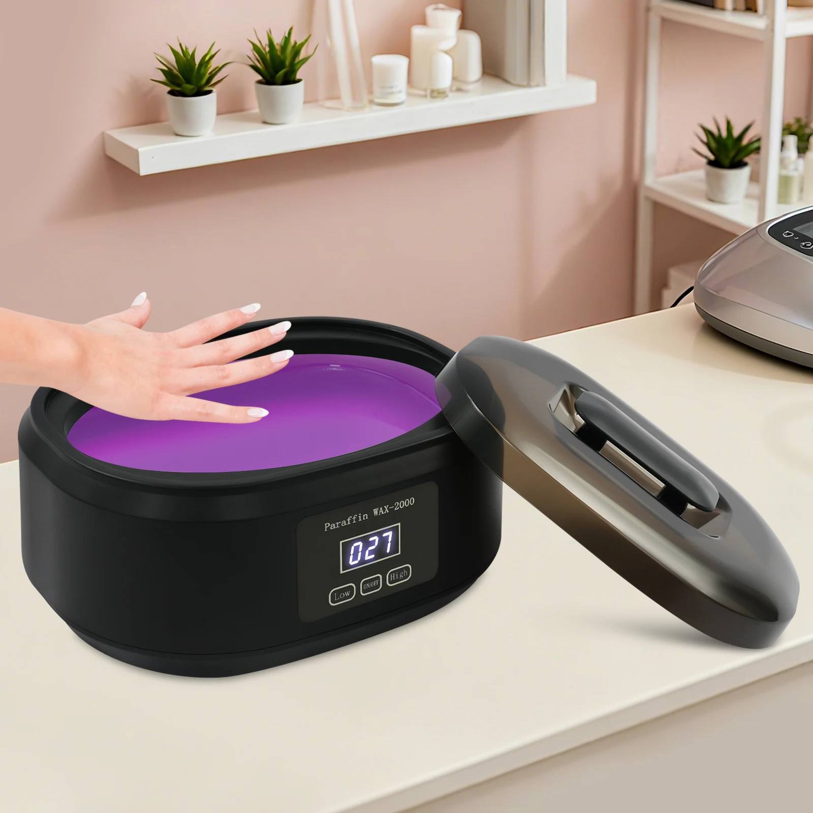 Image of Professionelle Paraffinwachsmaschine für Hände und Füße, 3,4 l Schönheitswachsschmelzer, Heim-Spa-Therapie für trockene Haut, Maniküre und Pediküre