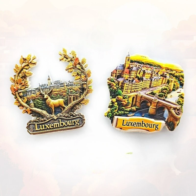 Luxembourg Old Town Fridge Magnet 3D Medieval City Souvenir European Castle District Decor Unique Travel Gift with Strong Magnet