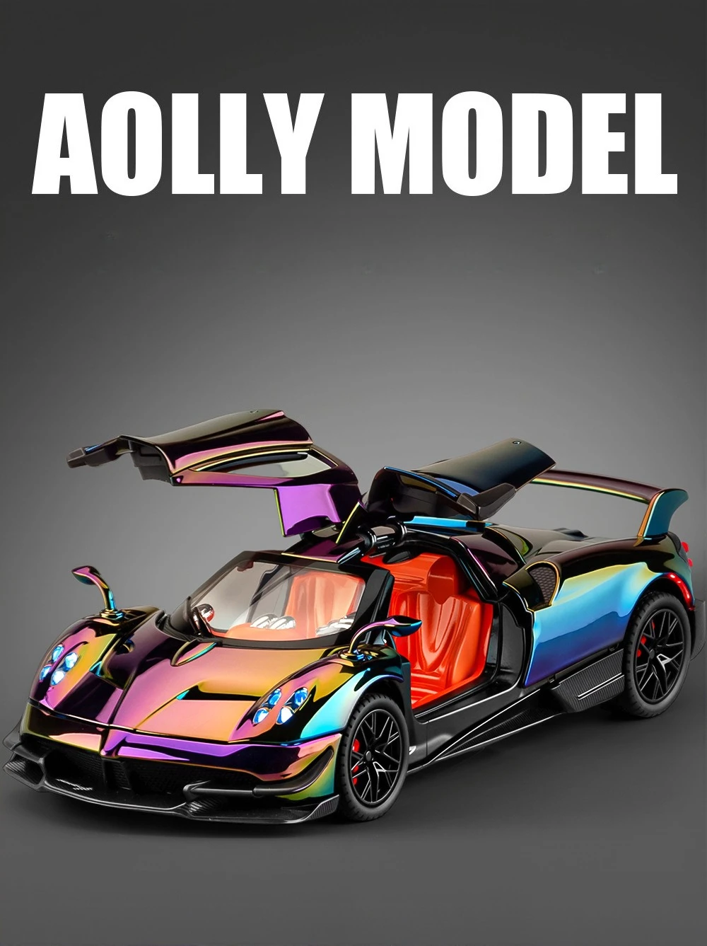1:24 Huayra BC Model Superauta Symulacyjnego, Butikowy Model Samochodu ze Stopu z Elektroplaterowaniem, Ozdoba Samochodowa, Zabawka dla Dzieci, Model Samochodu z Odlewu Stopu