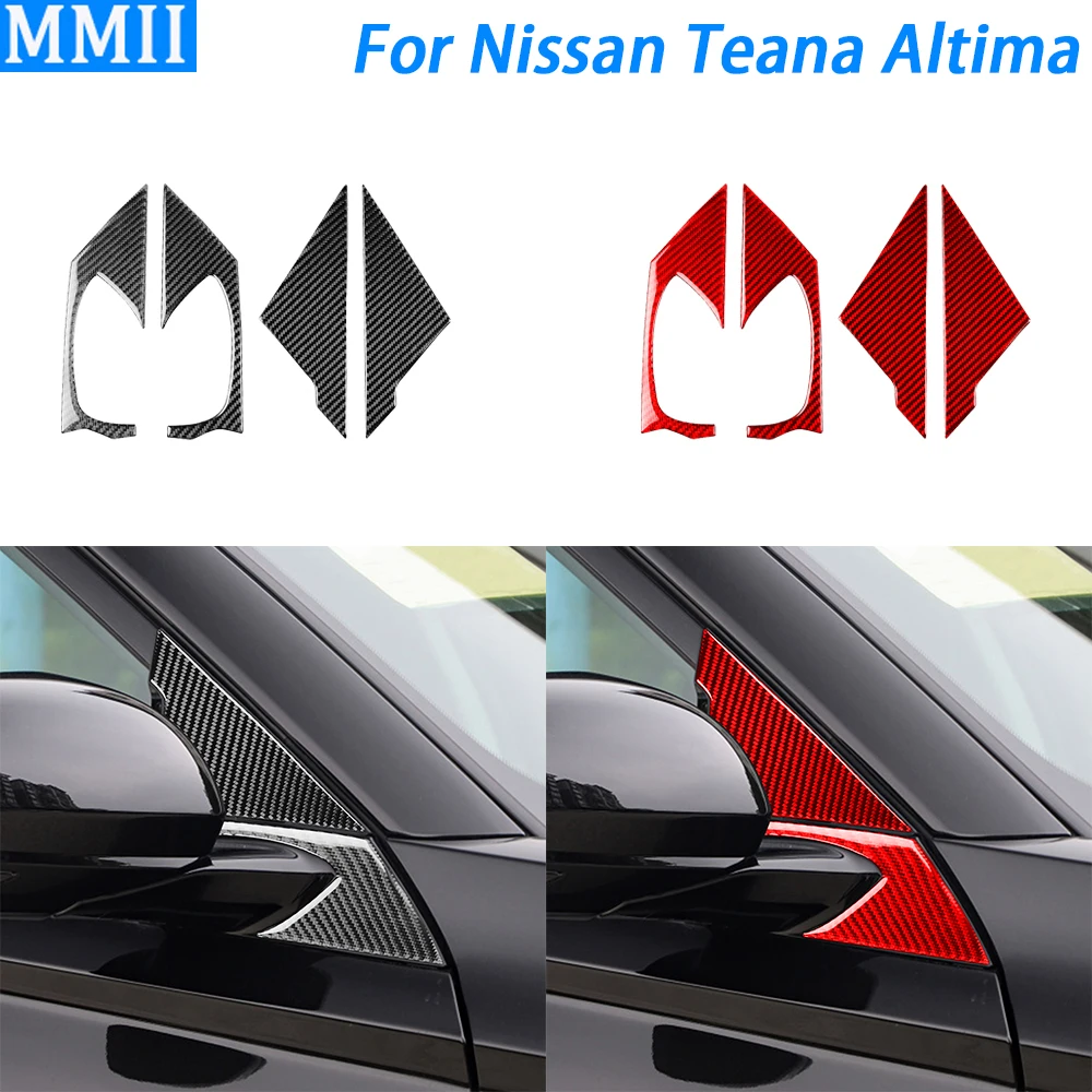 

For Nissan Teana Altima 2019-2024 Real Carbon Fiber Exterior Door A-pillar Decorative Cover Car Decoration Accessories Sticker