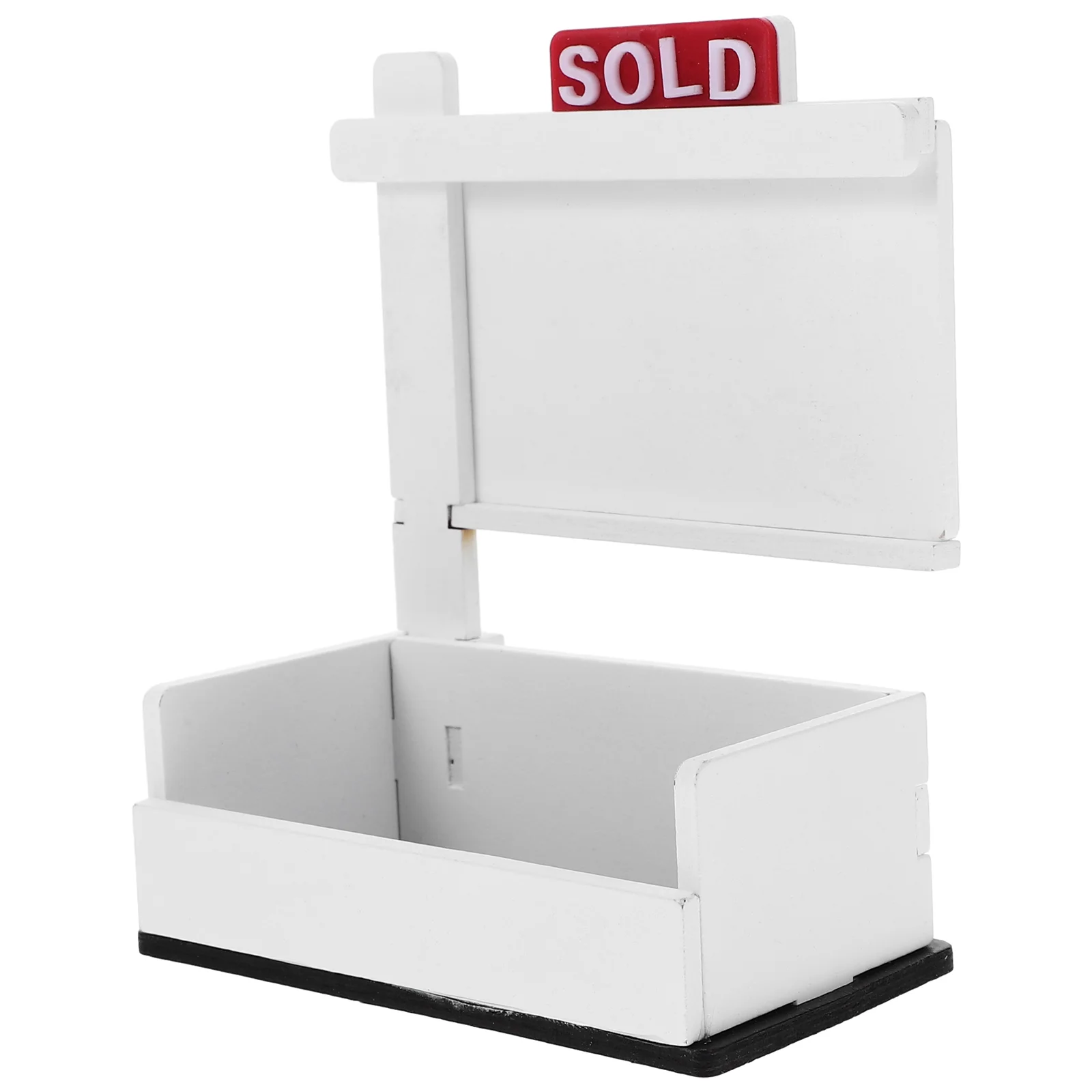 Real Business Card Holder Display Box Stand for Desk Desktop Cards Organizer Wood