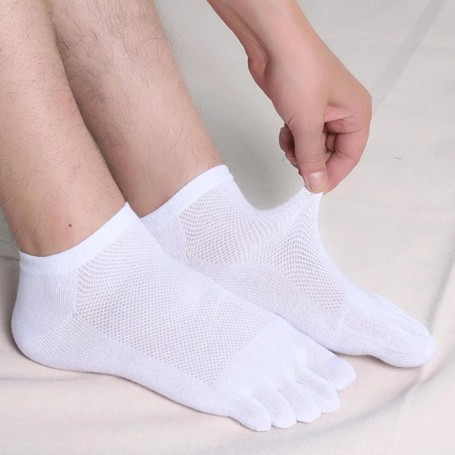

1 Pair Summer Five Finger Socks for Men Thin Cotton Toe Socks with Separate Fingers Low Cut Ankle Sports Socks High Quality