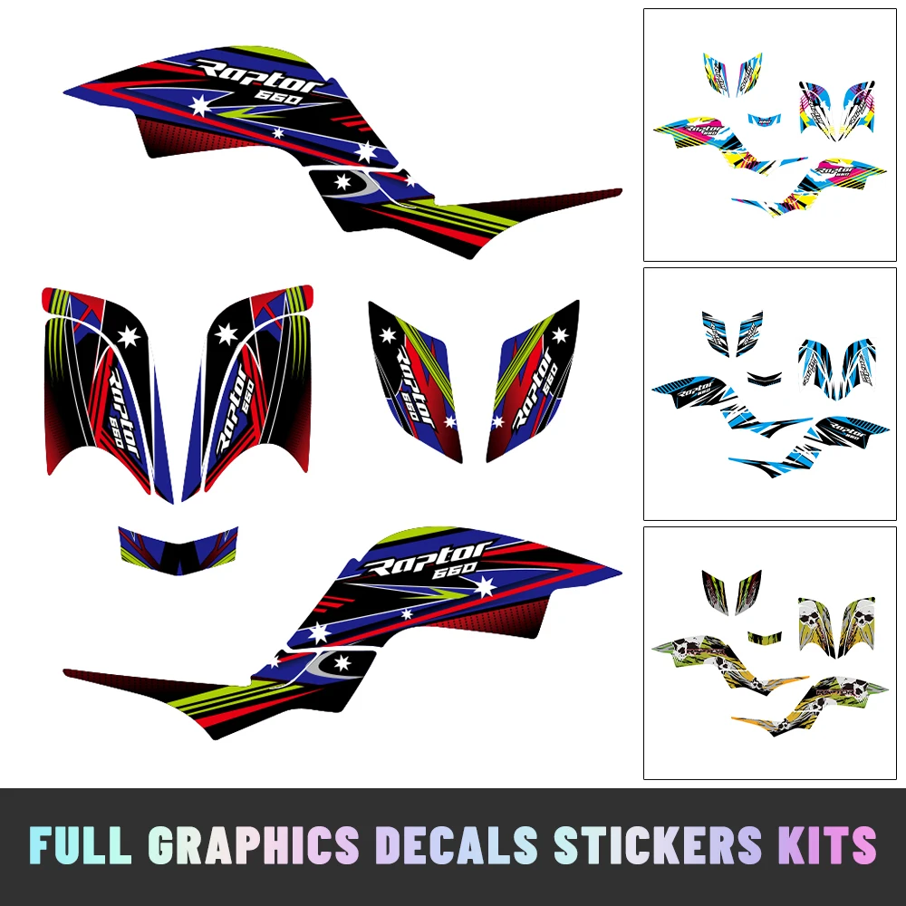

Fit for Yamaha RAPTOR 660 YFM660 RAPTOR660 2001-2005 ATV Full Fairing Graphics Decals Sticker Dirt Bike Decoration Stickers Kit