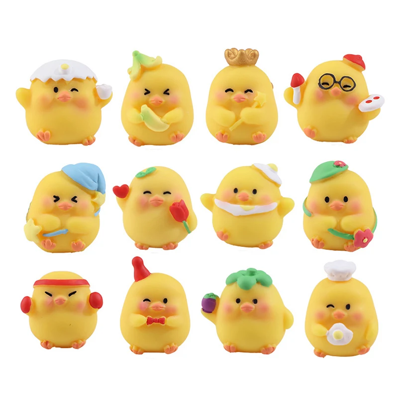 Creative Cartoon Chicken Figure Cute Chicken Small Ornaments Desktop Small Ornaments Car Interior Decoration Accessories Gifts