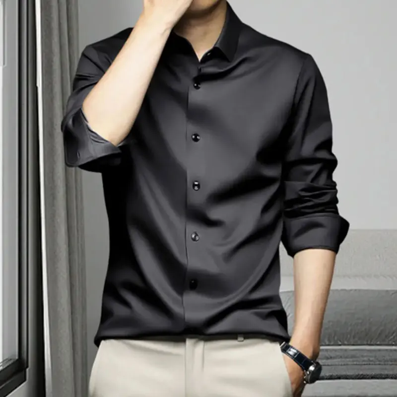 6XL large size long-sleeved shirt for men Anti-wrinkle non-ironing professional formal Business casual social high-end shirt