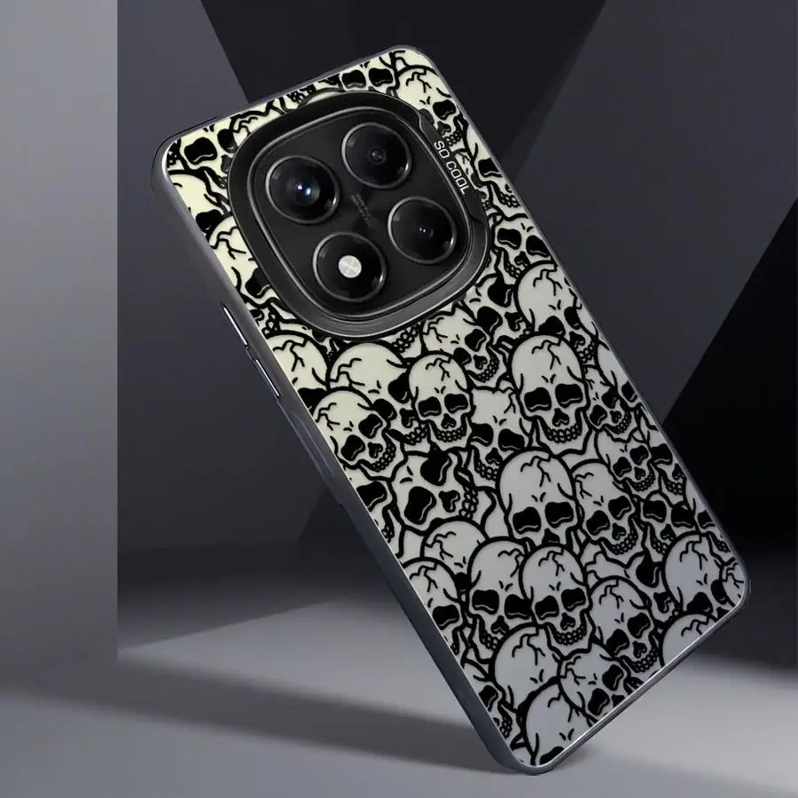 الهيكل العظمي الجمجمة عودة غطاء الهاتف القضية ل Xiaomi Poco F3 GT C51 X5 X3 Pro C50 F4 X3 NFC