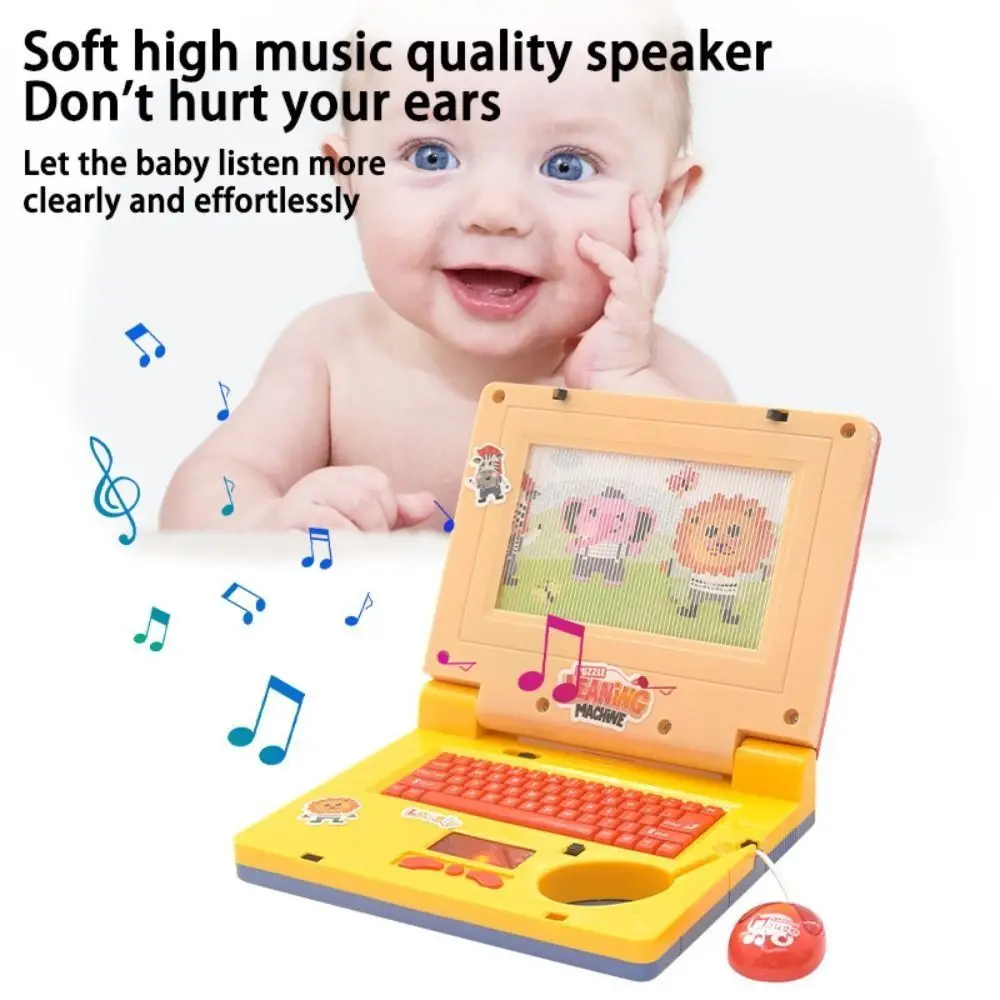 1 Set LED Learning Laptop Movable Screen with Music Electronic Learning Machine Multi-function High Simulation Baby Learning