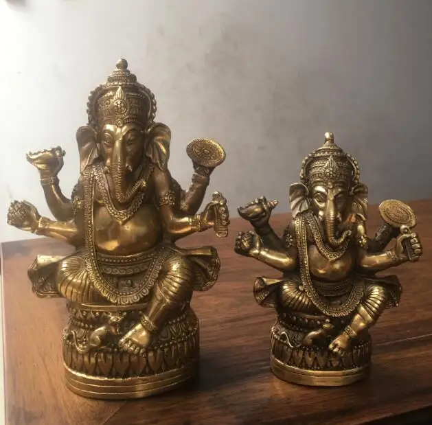 

11.5 CM /15CM Tibetan Religions Bronze Ganapati Ganesh Lord Ganesha Buddha Statue