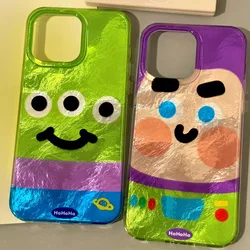 Disneys Toy Story Hot Aliens Phone Case for Samsung Galaxy S24 S23 Ultra Plus 5G S21 FE Feather Texture Hard Cover