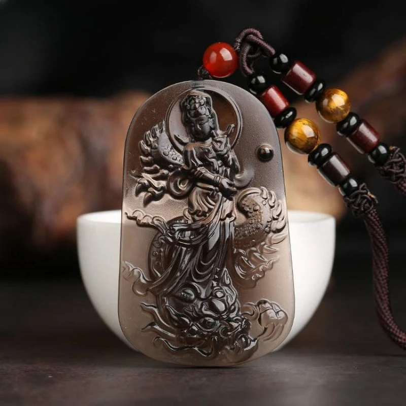 

Ice Obsidian Chenglong Guanyin Pendant Men's and Women's Jewelry Pendant