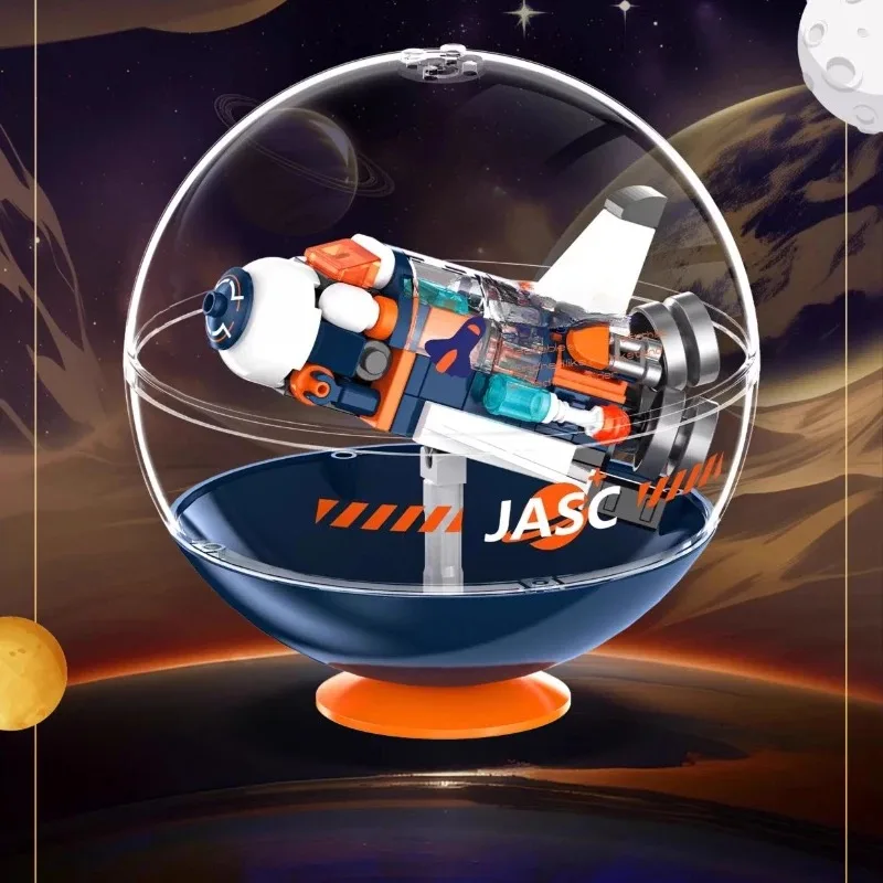 Sembo empilhamento bola espaço avião blocos de construção crianças montado telescópio desktop ornamento modelo brinquedo na moda presente aniversário