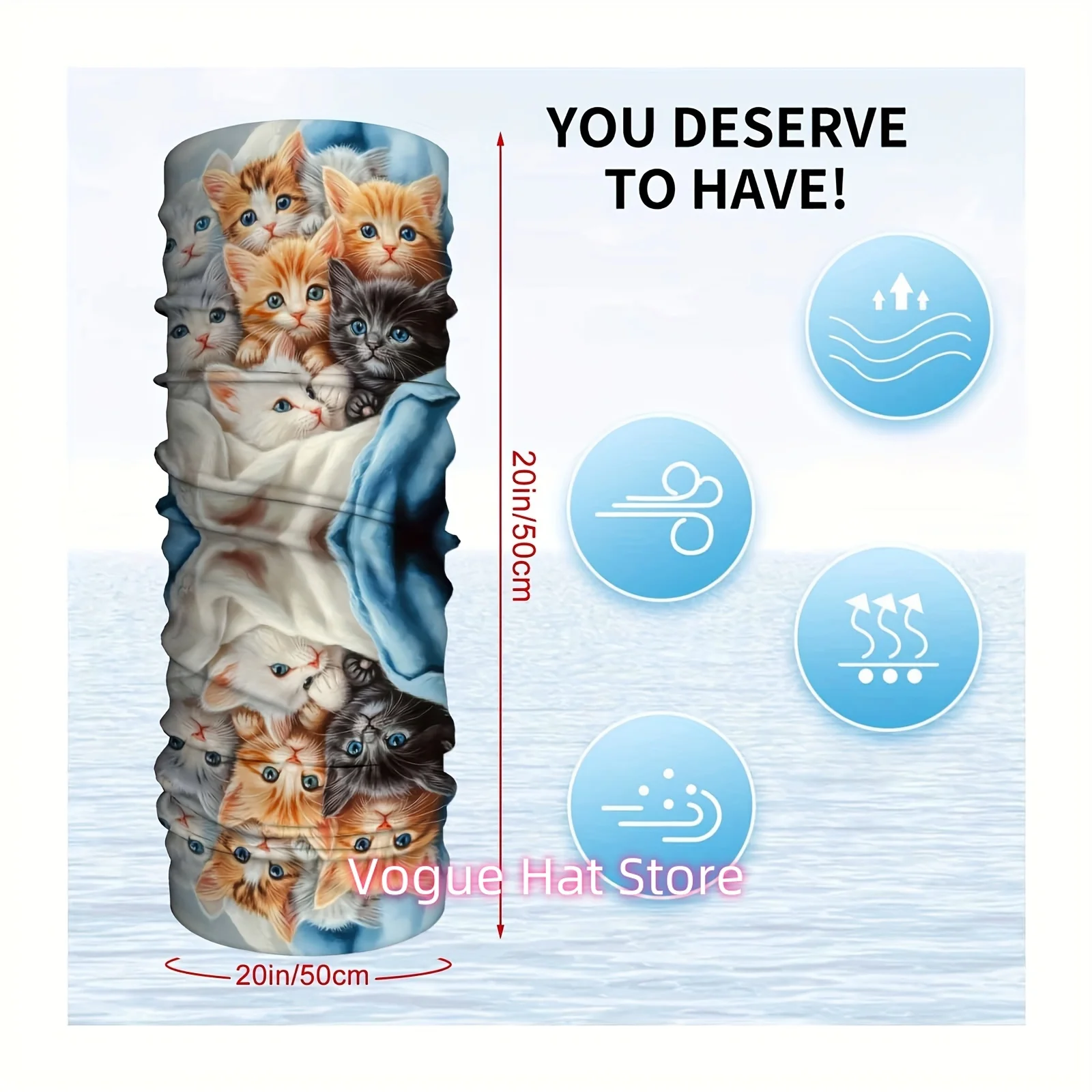 Cuddly Kittens, Warm Blanket, Colorful Textile Multi Functional Print Scarf Men Women Unsix Mask Neck Mask Suitable Outdoor and