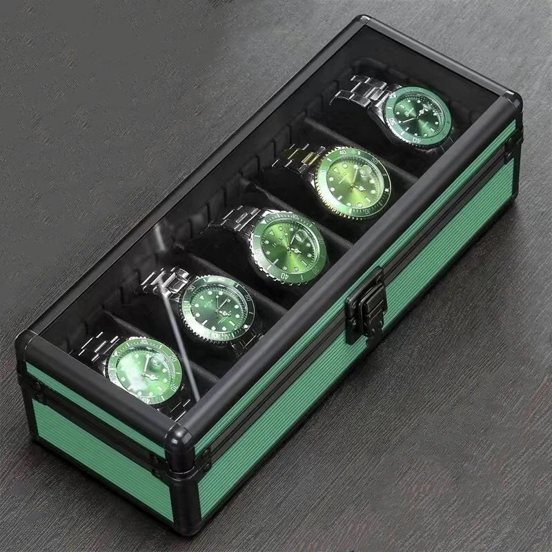 New Aluminum Alloy Watch Box Organizer New Box For Watches Men Gold Watch Storage Box Travel Gift Box