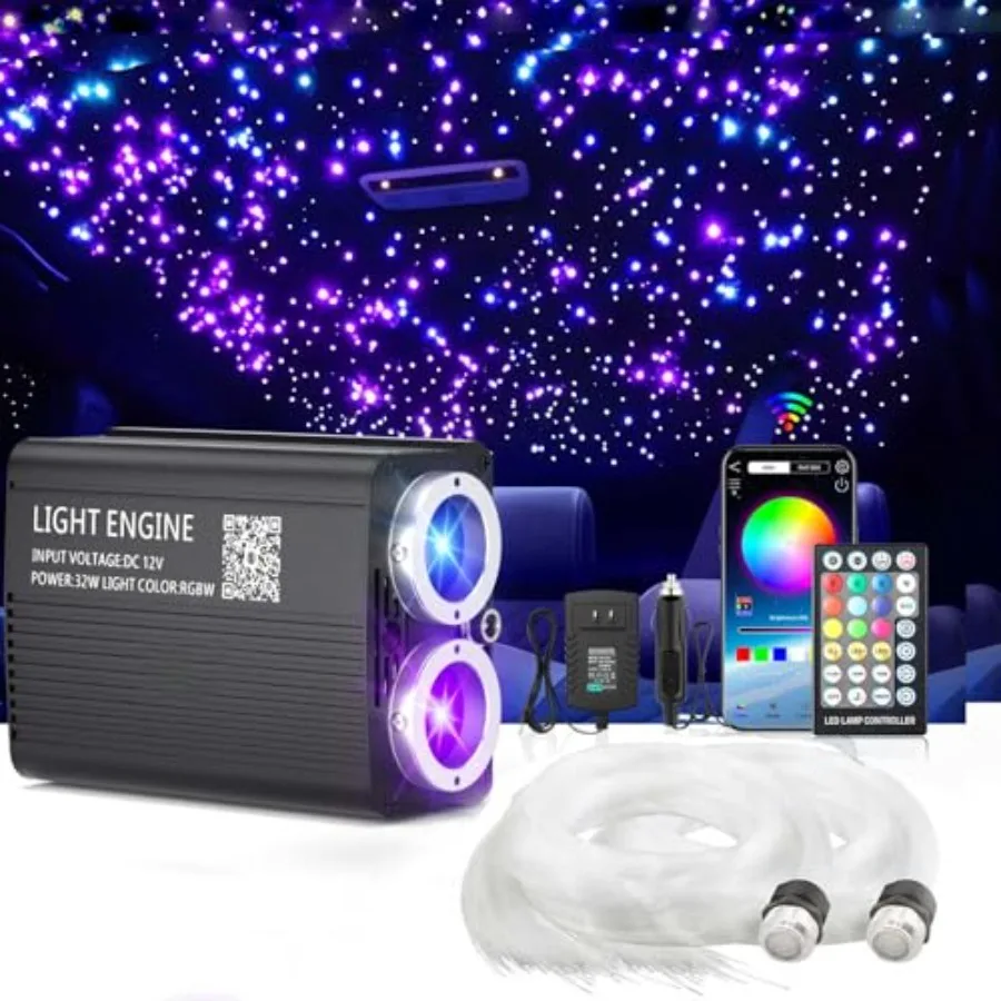 

Новая модель: Комплект оптоволоконного освещения для потолка 32W Twinkle Starlight Headliner Light, 1100 светодиодов, 13,1 фута, с двумя портами, двухцветный, с управлением через приложение.