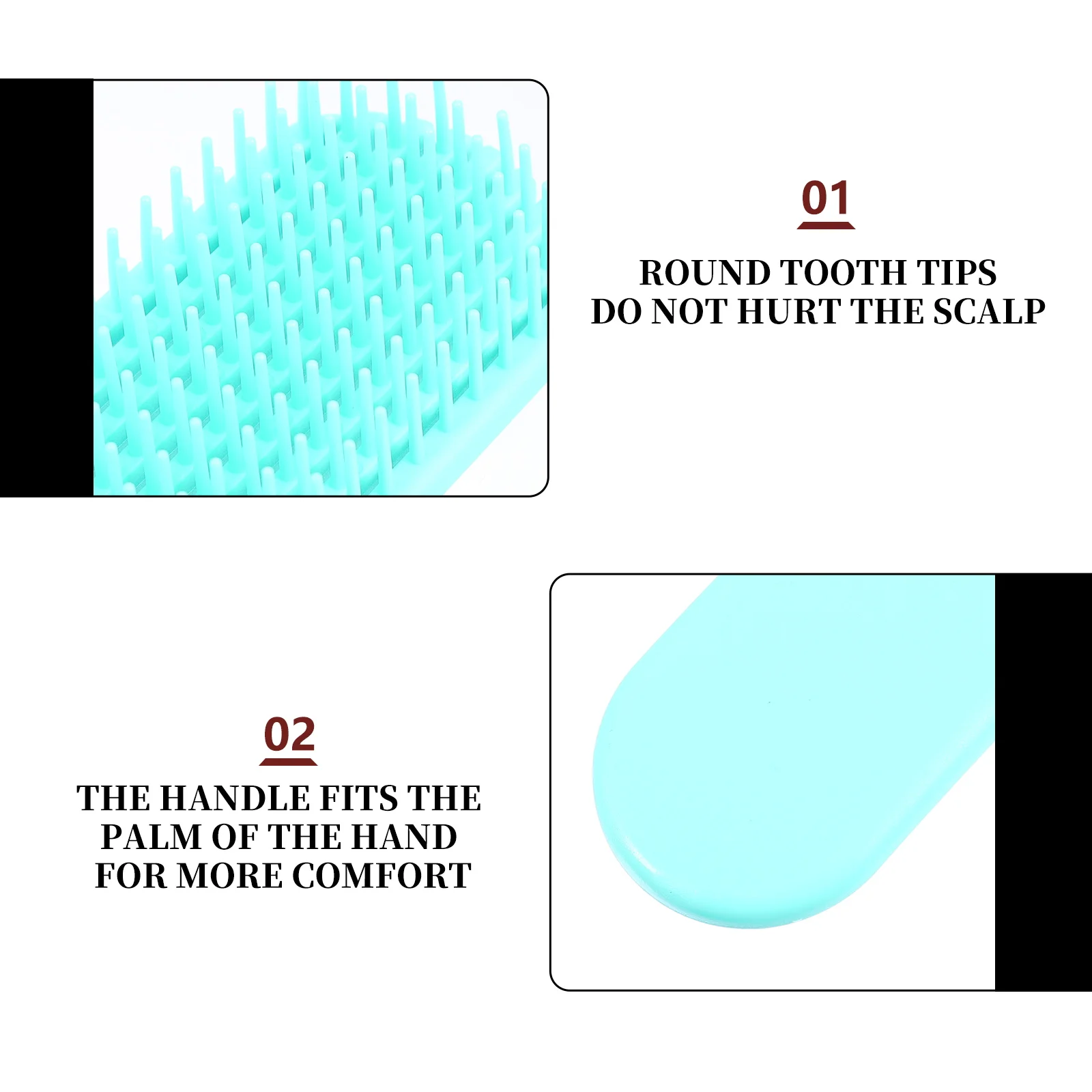 

2pcs Styling Comb Hair Care Brush Detangling Massage Tool For Wet Or Dry Curly Hair Use Suitable For Salon Home