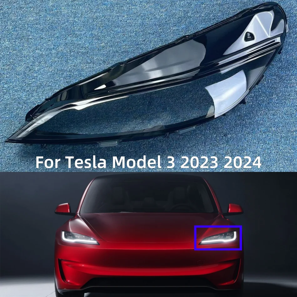 

For Tesla Model 3 2023 2024 Car Accsesories Front Lamp Lens Replace The Original Lampshade