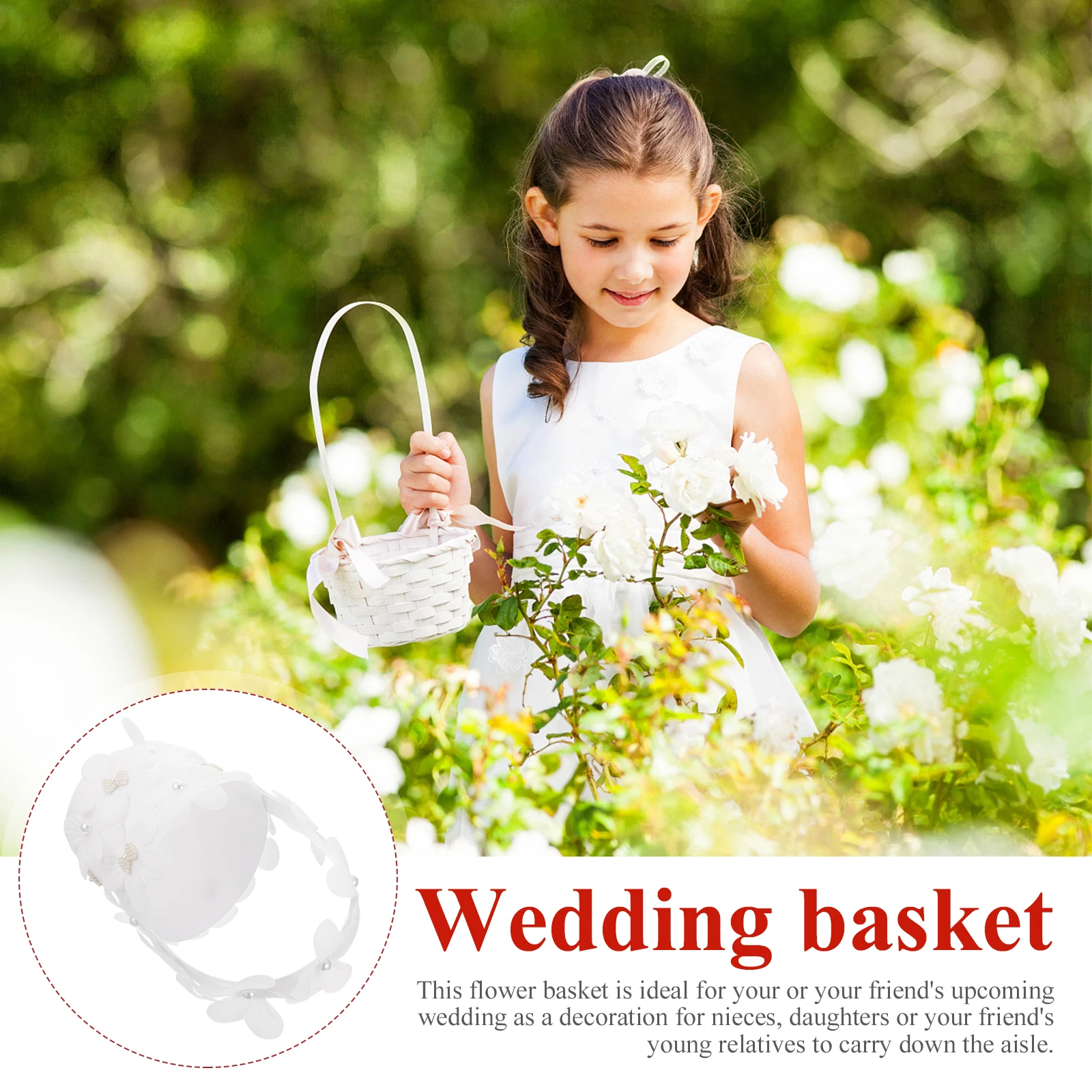 

Petal Basket Girl Baskets Woven Wedding Bridal Storage Decor Rattan Plastic For Flowers Wedding Basket Candies Petals