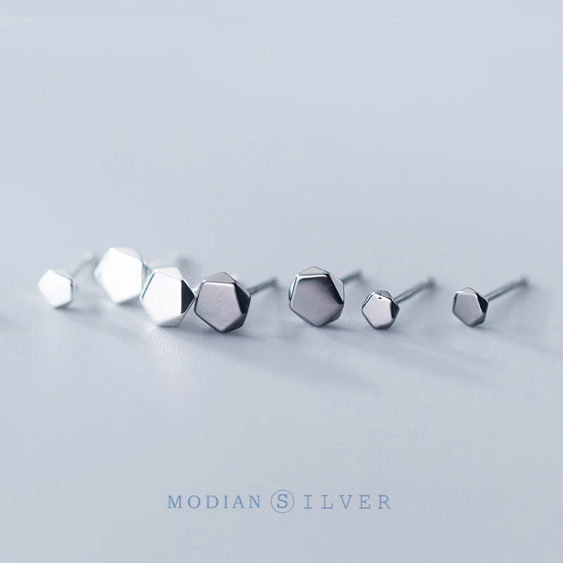 Modian Trendy Irregular Fashion Earring 100% 925 Sterling Silver Tiny Simple Stud Earrings For Women Silver Fine Jewelry Gift