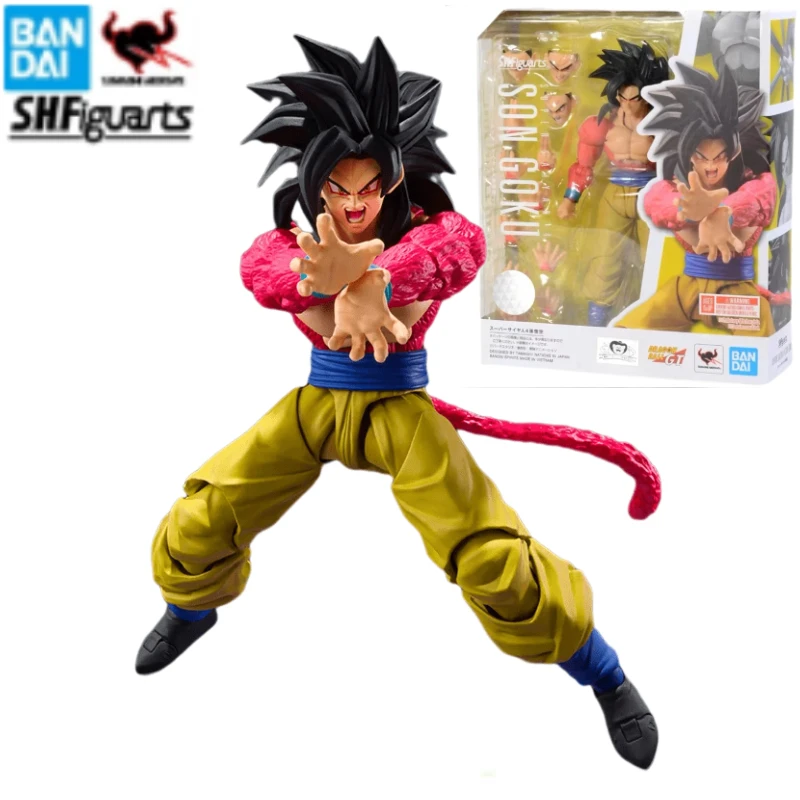 Bandai S.H.Figuarts Original Genuine Dragon Ball GT Super Saiyan 4 Son Goku Anime Action Figure Model Toys Gifts Collectible