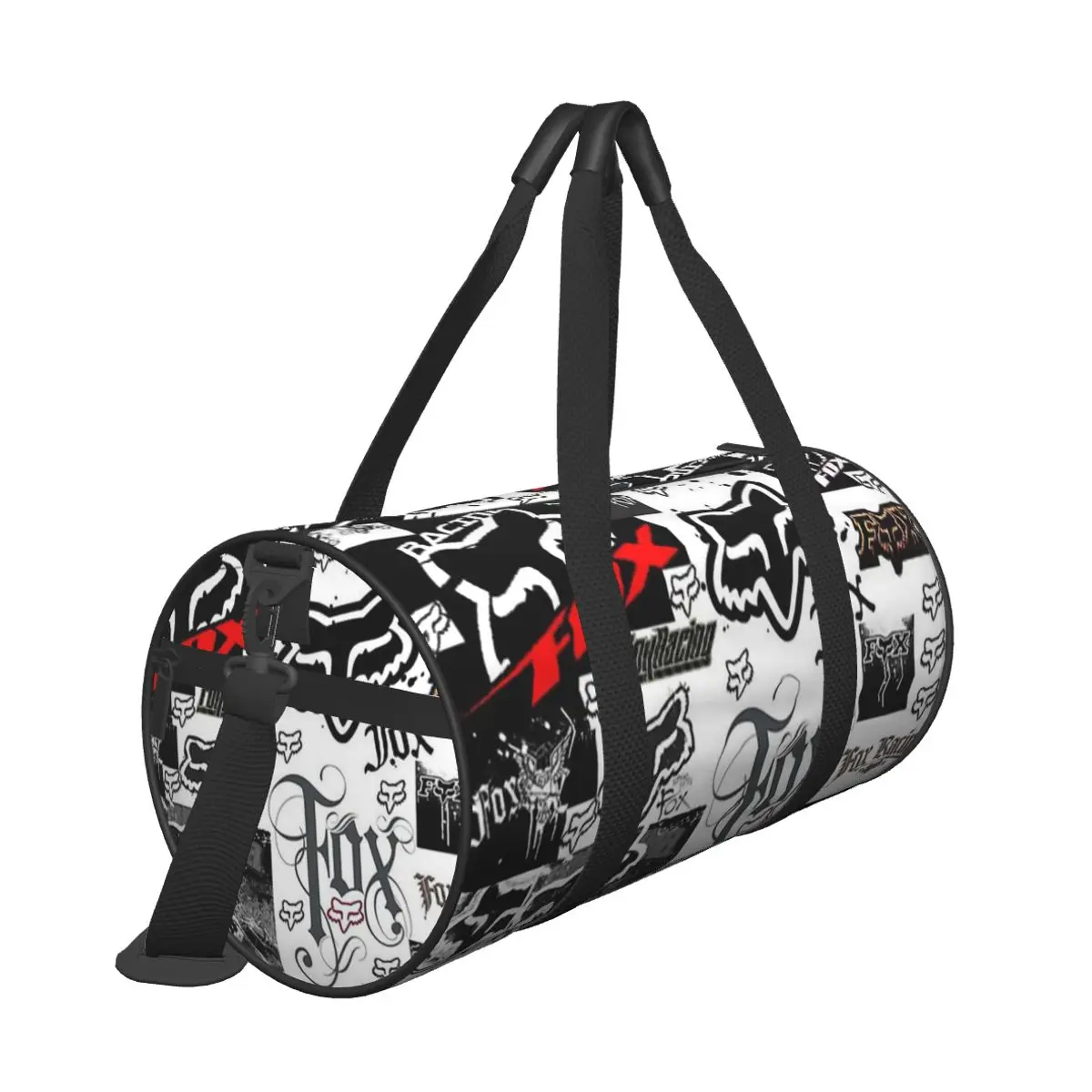 Black White Racing Travel Bag Wolf Logo Yoga Gym Bag Men's Printed Large Capacity Cute Sports Fitness BagsWeekend Handbags