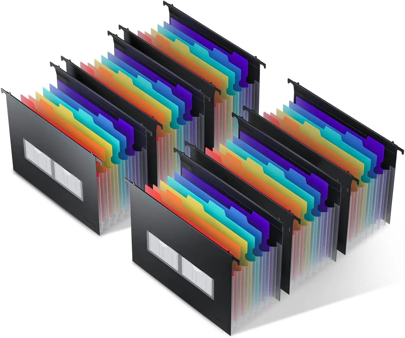 

Пластиковые расширяющиеся папки-конверты для документов, 7 карманов, большая вместимость, разноцветные разделители, формат Letter, для картотечного шкафа - черные, 6 штук в упаковке