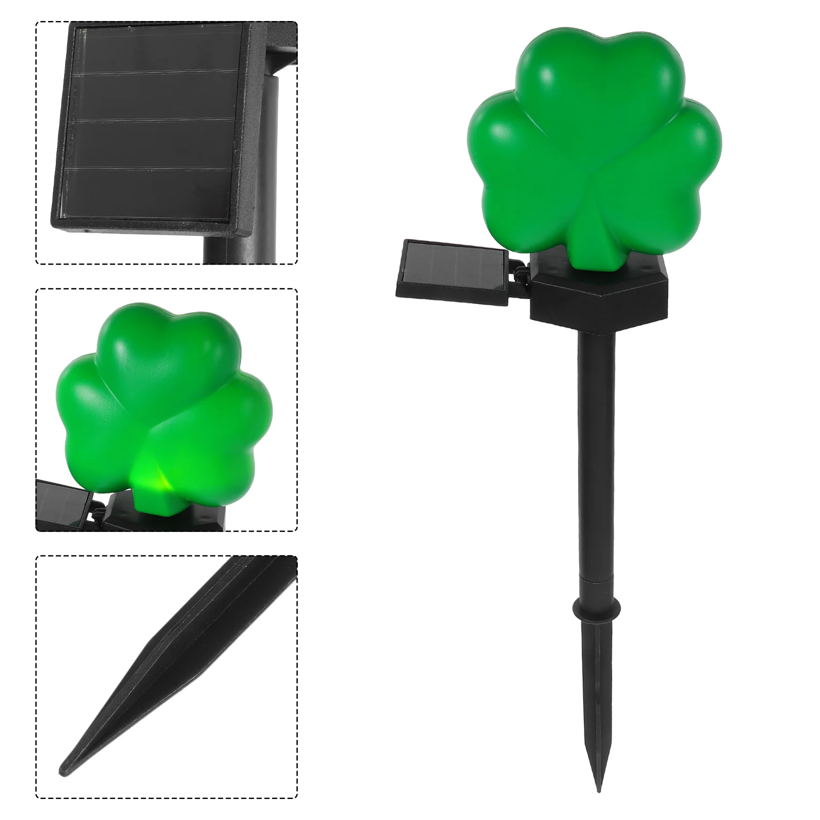 Lampu Surya Empat Daun Dekorasi Luar Ruangan Hari St Patrick St Patricks Dekorasi Taman Hari Halaman Taman Rumput Shamrock Meriah