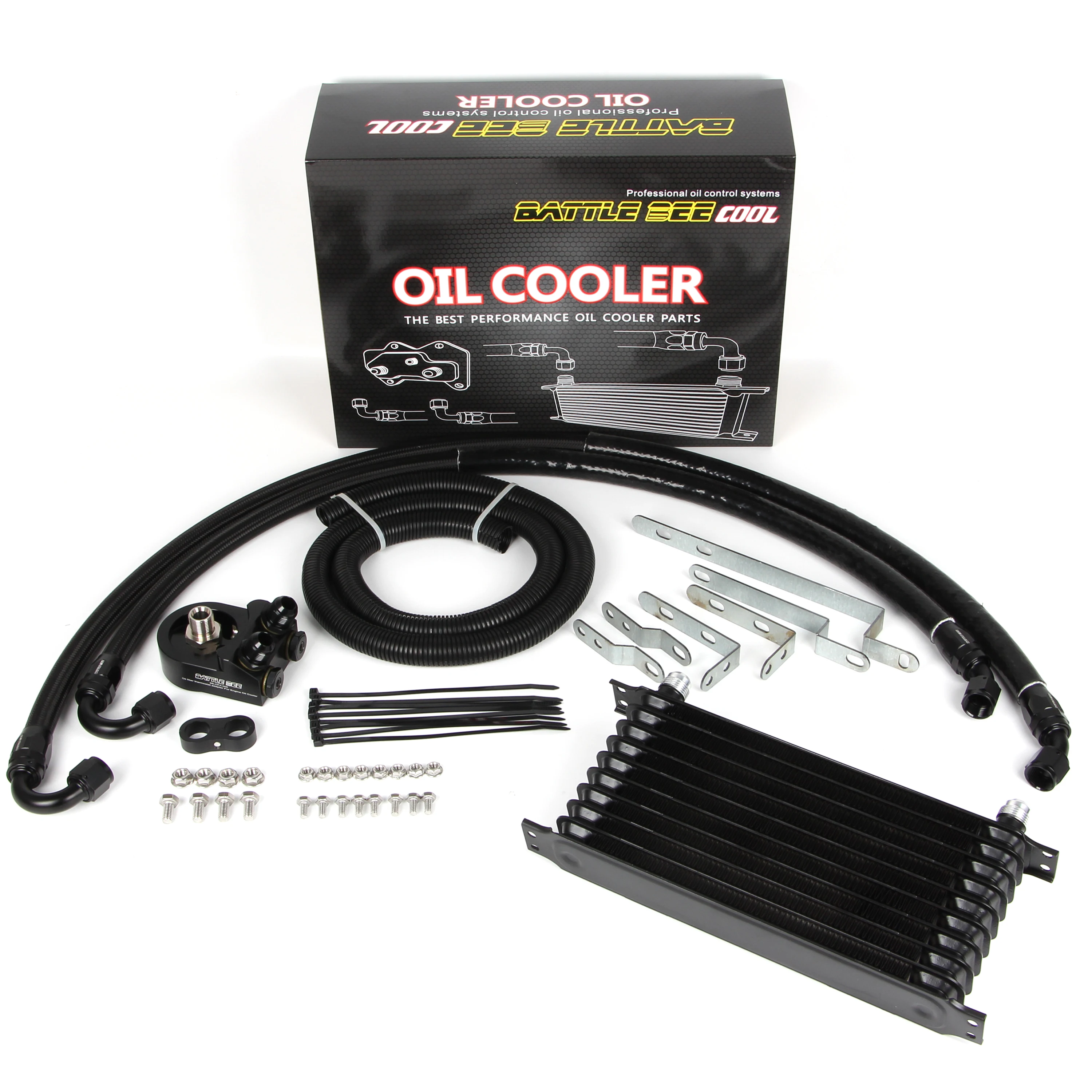 Engine Oil Cooler Kit For Honda Civic type-R FK8 FL5 K20C1 Engine AN10 Oil Filter Sandwich Plate Thermostat Adapter