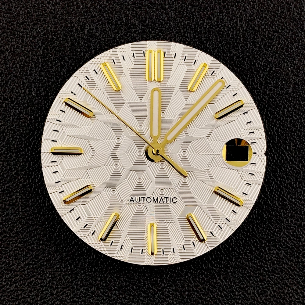 Nh35 dial relógio automático masculino logotipo personalizado dial verde luminoso adequado para movimento nh35 acessórios de relógio