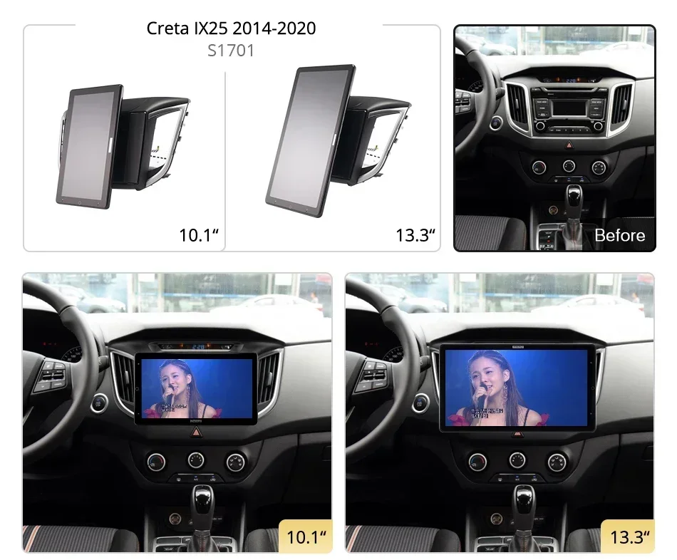 Auto Rotatable 1920*1080 13.3'' Ownice Android10.0 Car Multimedia for Hyundai Creta IX25 2014-2020 Radio Audio 4G LTE 360 No DVD