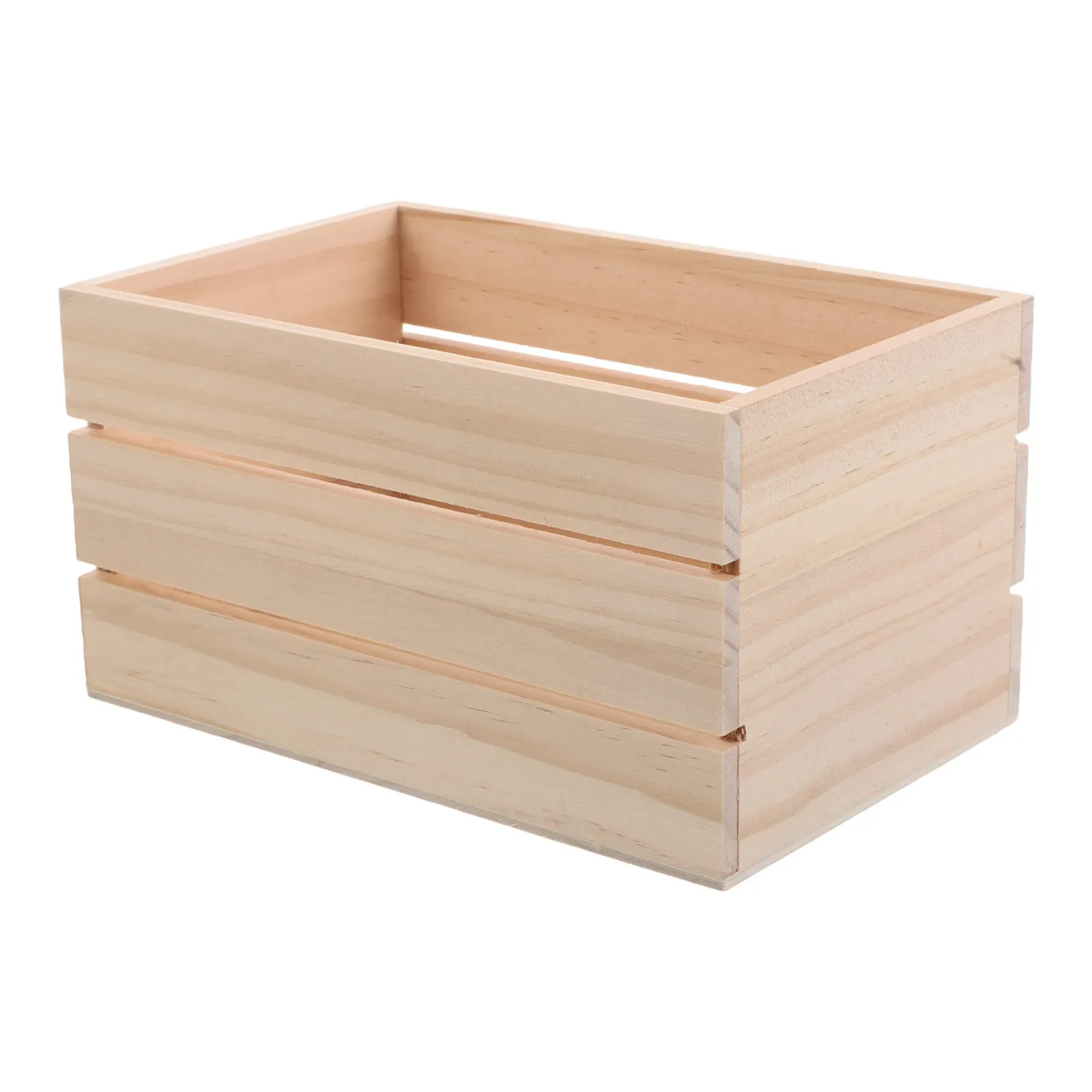Wood Storage Box Solid Wood 16.5x10.5cm Decorative Crate Desk Organizer Dried Flower Display Multi-Functional Desktop Storage