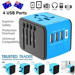 International Universal Travel Adapter 3 USB &Type-C Outlet Converter Plug Power