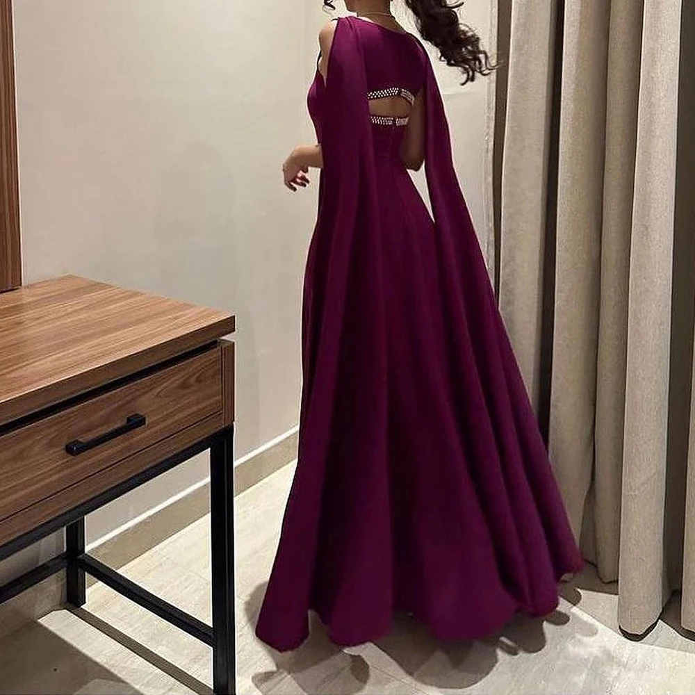 

Customized Modern Square Neck Watteau Train Pleats Crystal Spaghetti Straps Evening Dress Graceful A-Line Satin Party Gown