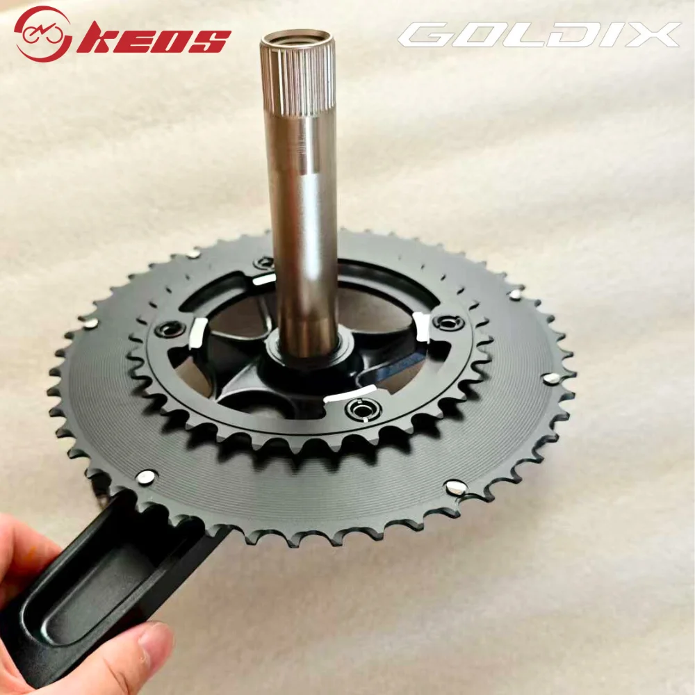 مجموعة كرانسيت بسلسلة مزدوجة بتصميم عالي الملمس من KEOS متوافقة مع كرنك غير متماثل 11-12 سرعة 110BCD #5