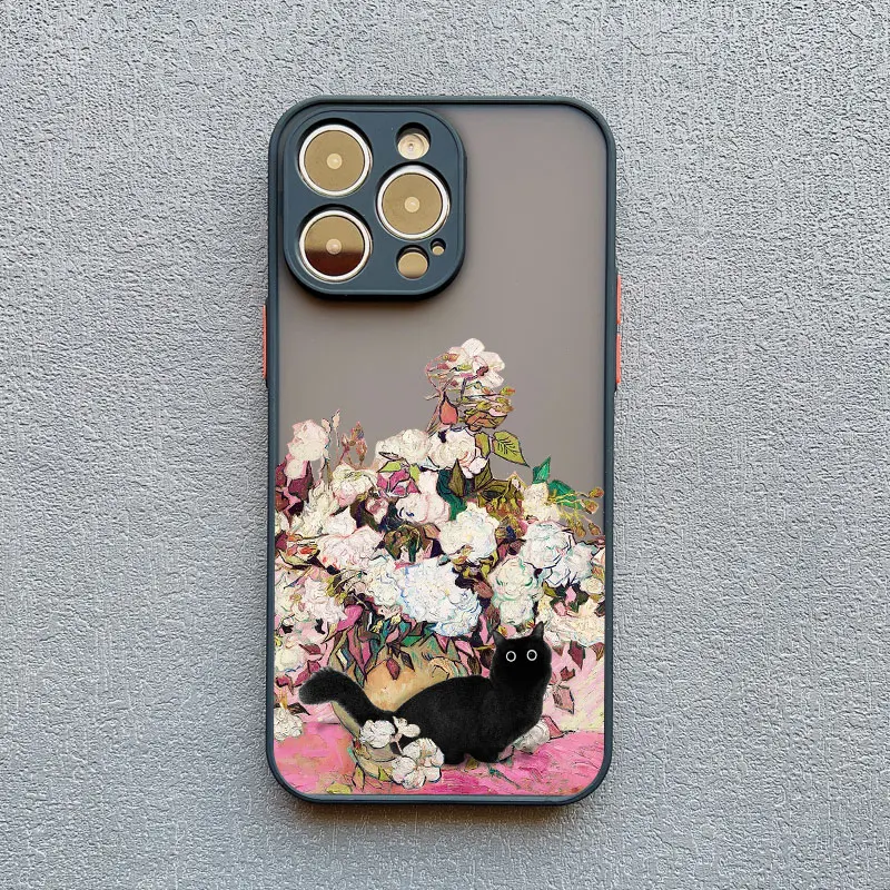 Retro Ölgemälde Van Gogh Katzen-Handyhülle für iPhone 17 16 15 14 Pro Max Plus 13 12 11 Pro Max Mini 16 Plus X XS XR Rückenschale – Detail 8