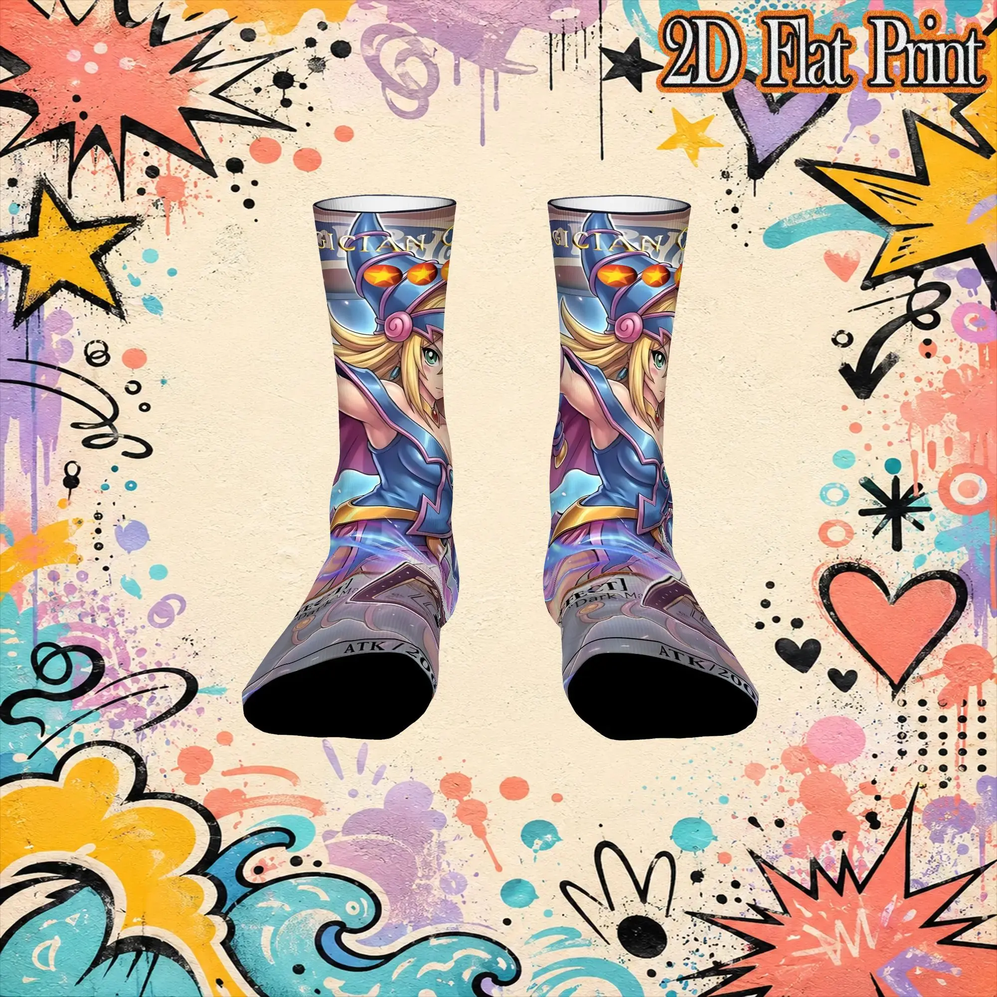 Autumn Winter Vintage YU GI OH Card Meme Crazy Men's compression Socks Unisex  Funny Crew Sock