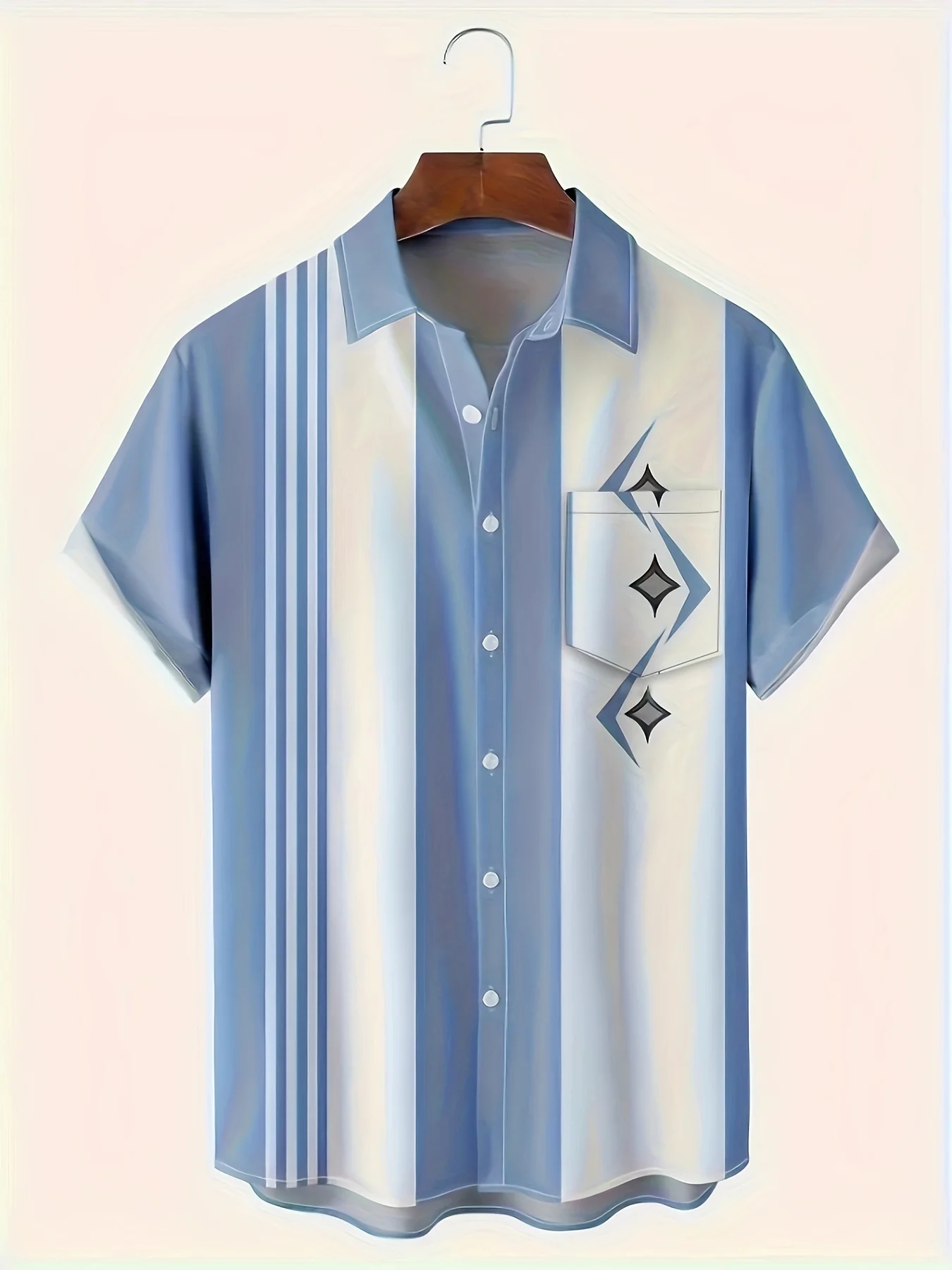 Camisa hawaiana de manga corta con botones para hombre, camisa con solapa grande, estampado de letras "Faith", bloque de Color