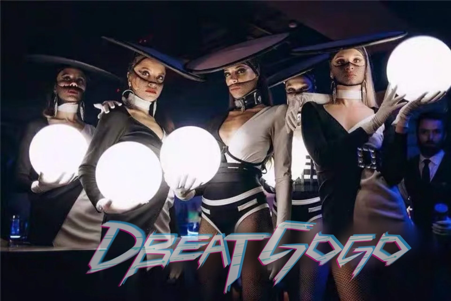 新しい黒と白の誇張された大きなフェルト帽子結合女性ソング dj ショーダンスチーム ds バーゴーゴー衣装ドラッグクイーン衣装セット